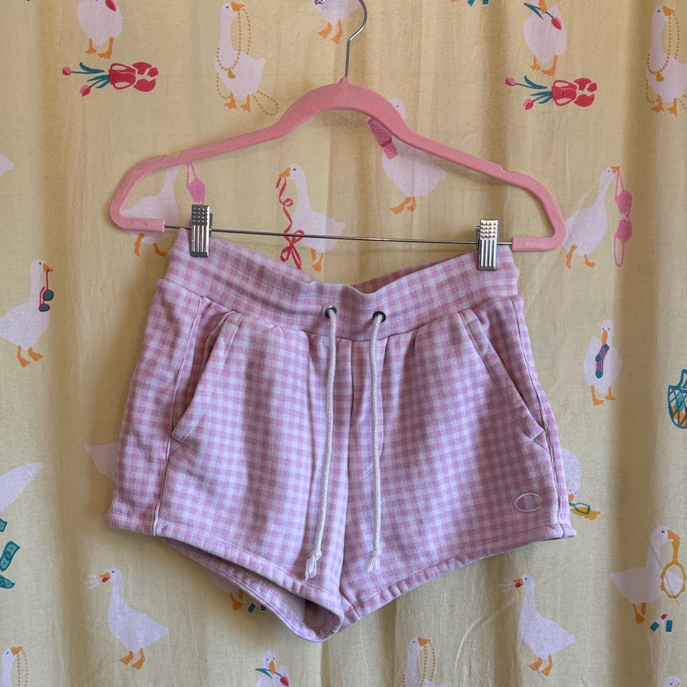Champion Women's Pink Checkered Athletic Shorts